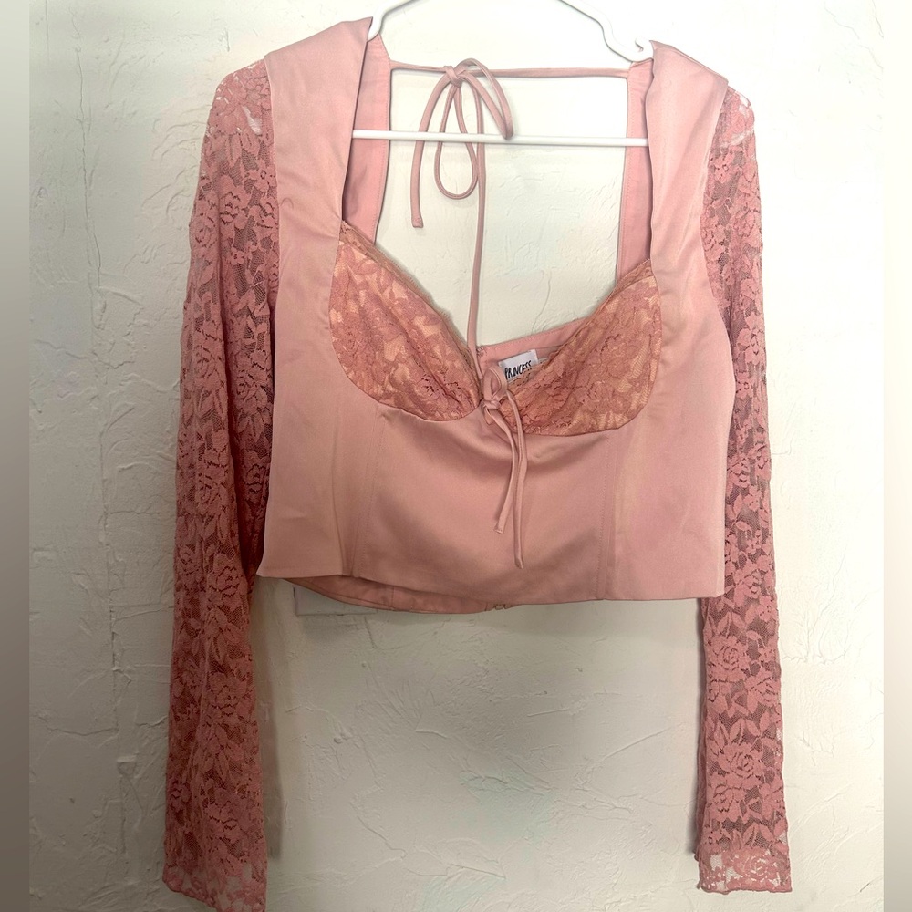 Princess Polly Markwell Lace Sleeve Top